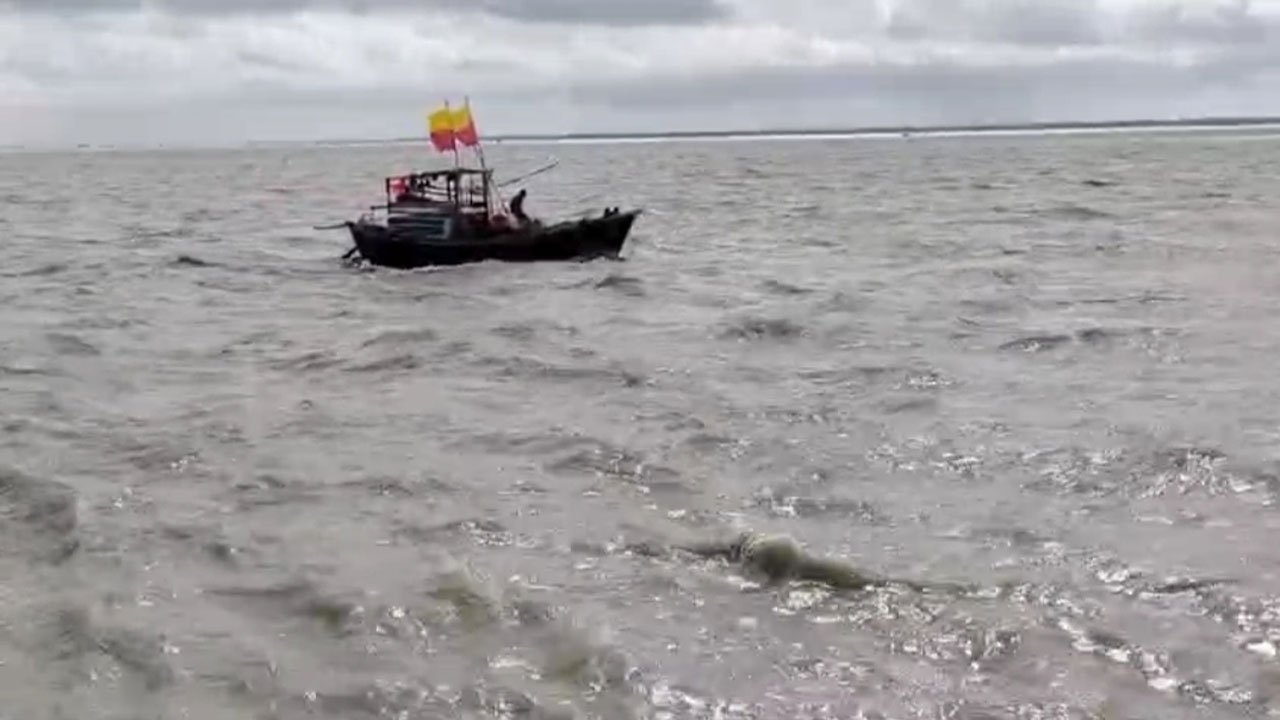 Seagoing fishing trawler