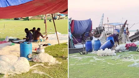 সাগরে নামার অপেক্ষায় হাজার জেলে