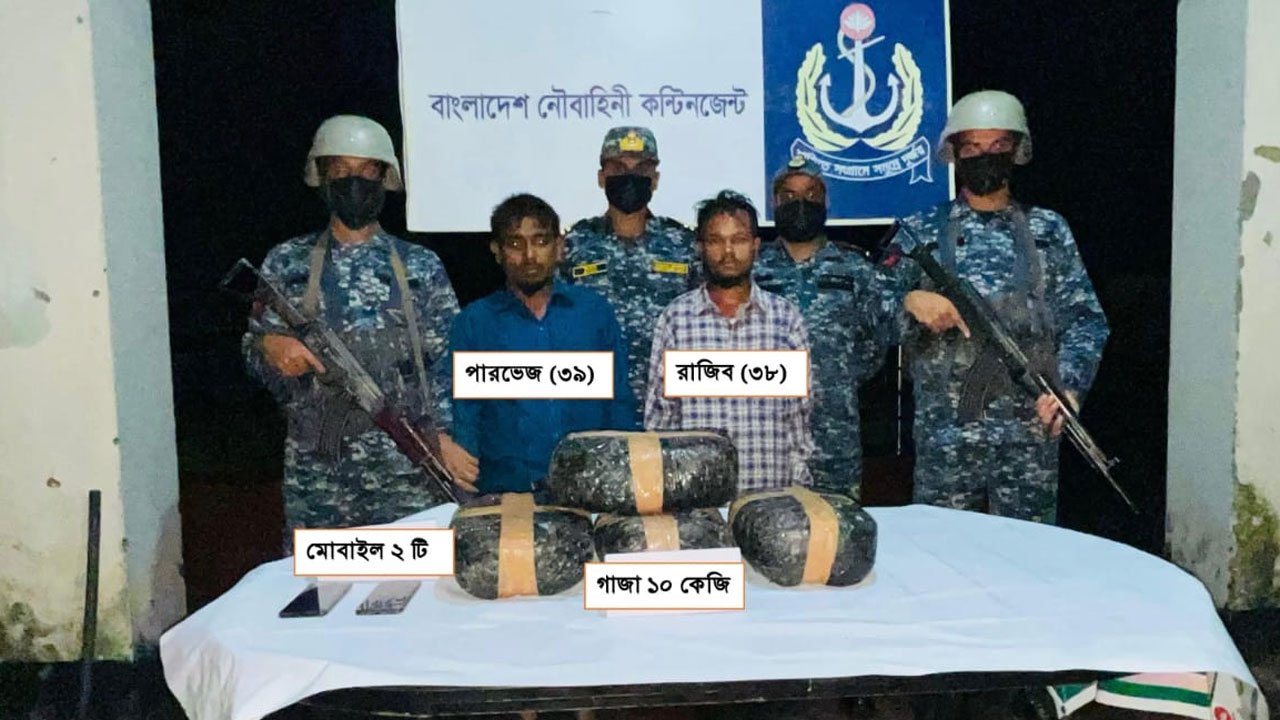 গাঁজাসহ আটক ২ মাদক ব্যবসায়ী