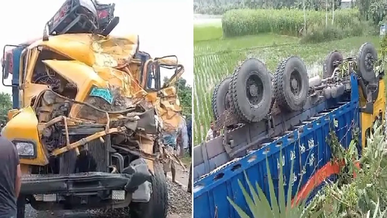 নওগাঁয় দুই ট্রাকের সংঘর্ষে হতাহত ২