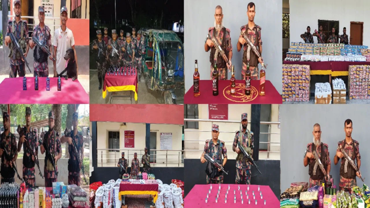 সীমান্তে ২ কোটি টাকা মূল্যের ভারতীয় পণ্য ও মাদক উদ্ধার