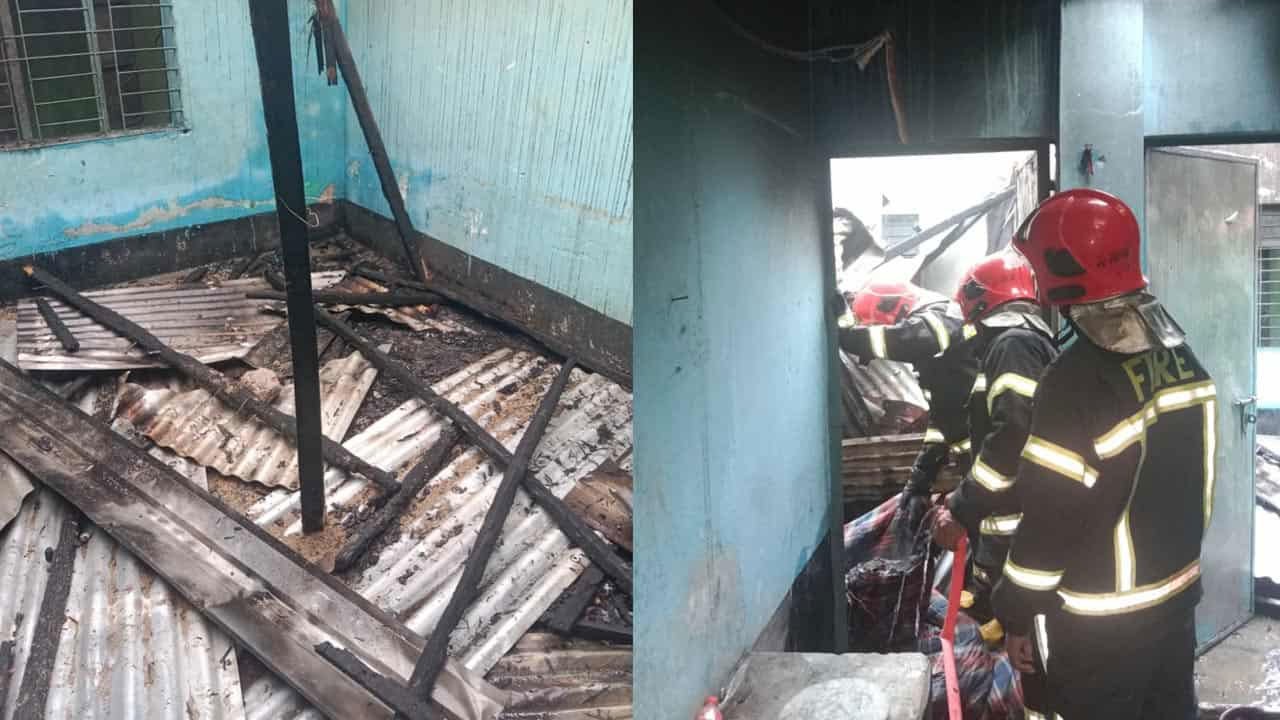 The rooms damaged by the fire