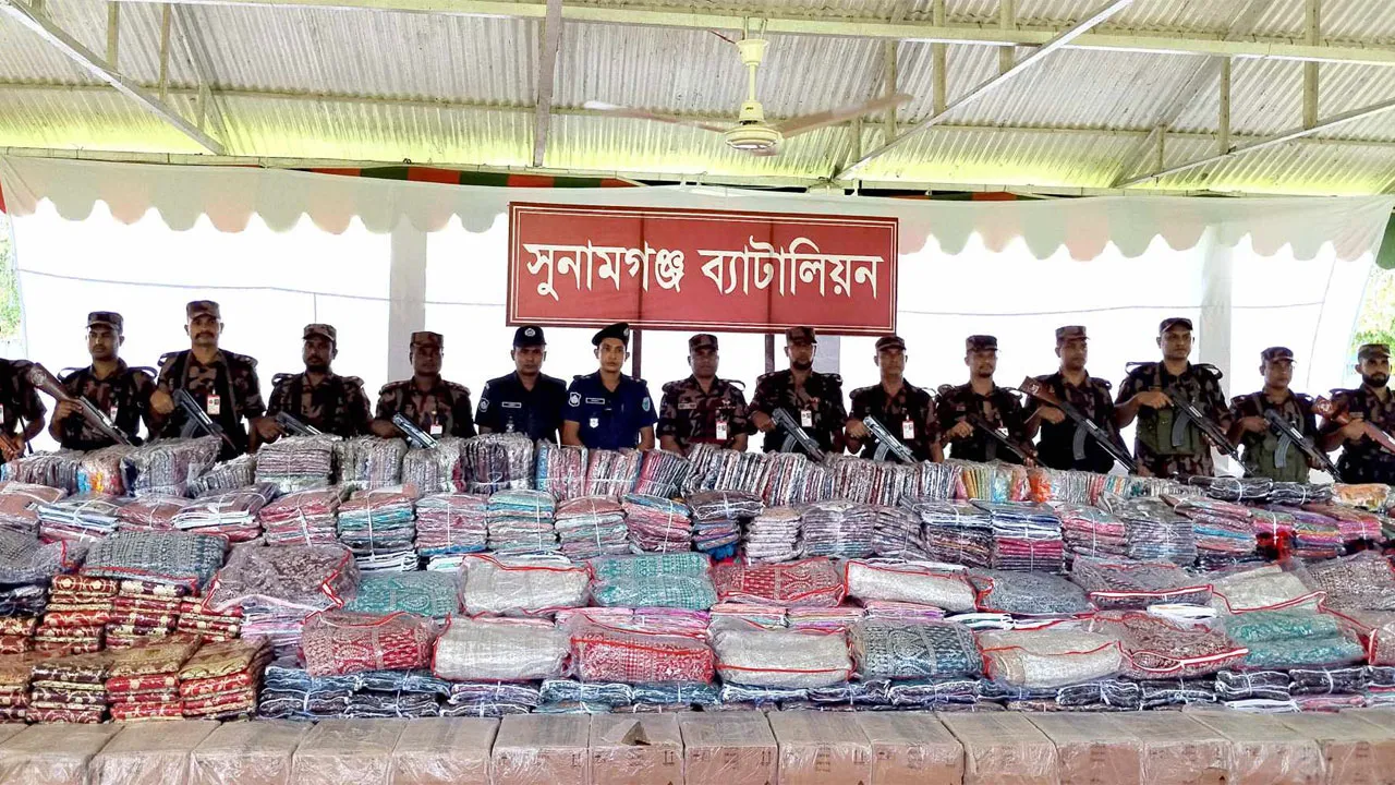 সুনামগঞ্জ সীমান্তে সাড়ে ৫ কোটি টাকার ভারতীয় পণ্য জব্দ