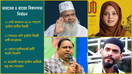 ভারতের ৫ রাজ্যে বিধানসভা নির্বাচনে বিজয়ী ১০৭ মুসলিম প্রার্থী