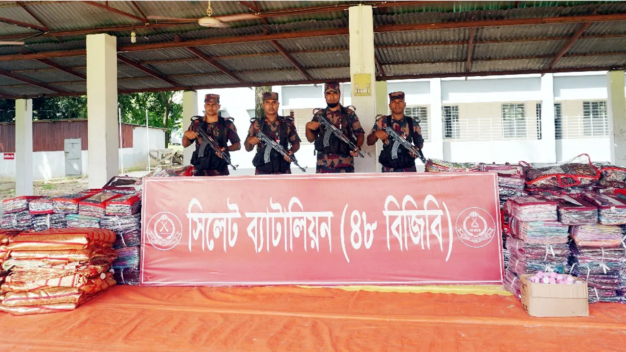সিলেট সীমান্তে বিজিবির অভিযানে চোরাইপণ্য উদ্ধার