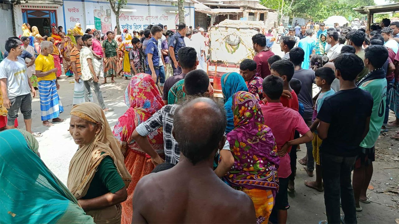 An enthusiastic crowd at the scene