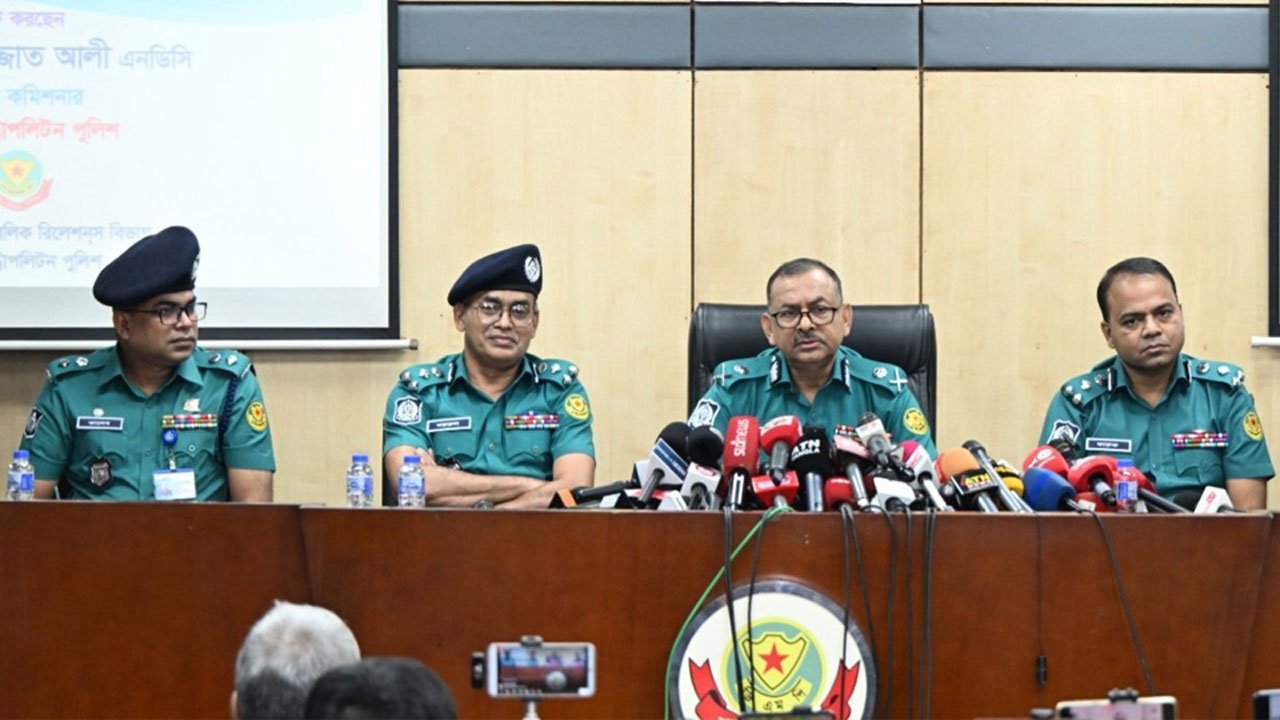 DMP Commissioner Sheikh Md. Sajjat Ali spoke at a press conference organized at the DMP Media Center.