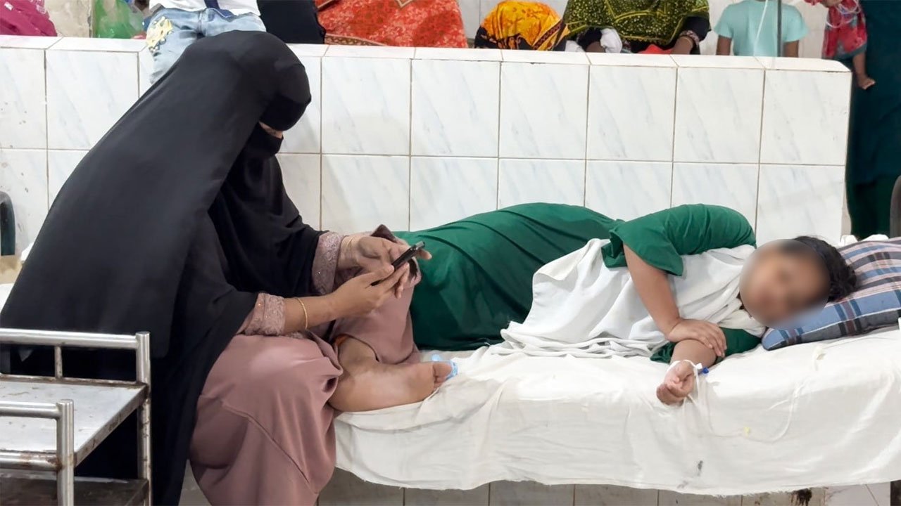 A student and his guardian admitted to Patharghata Health Complex