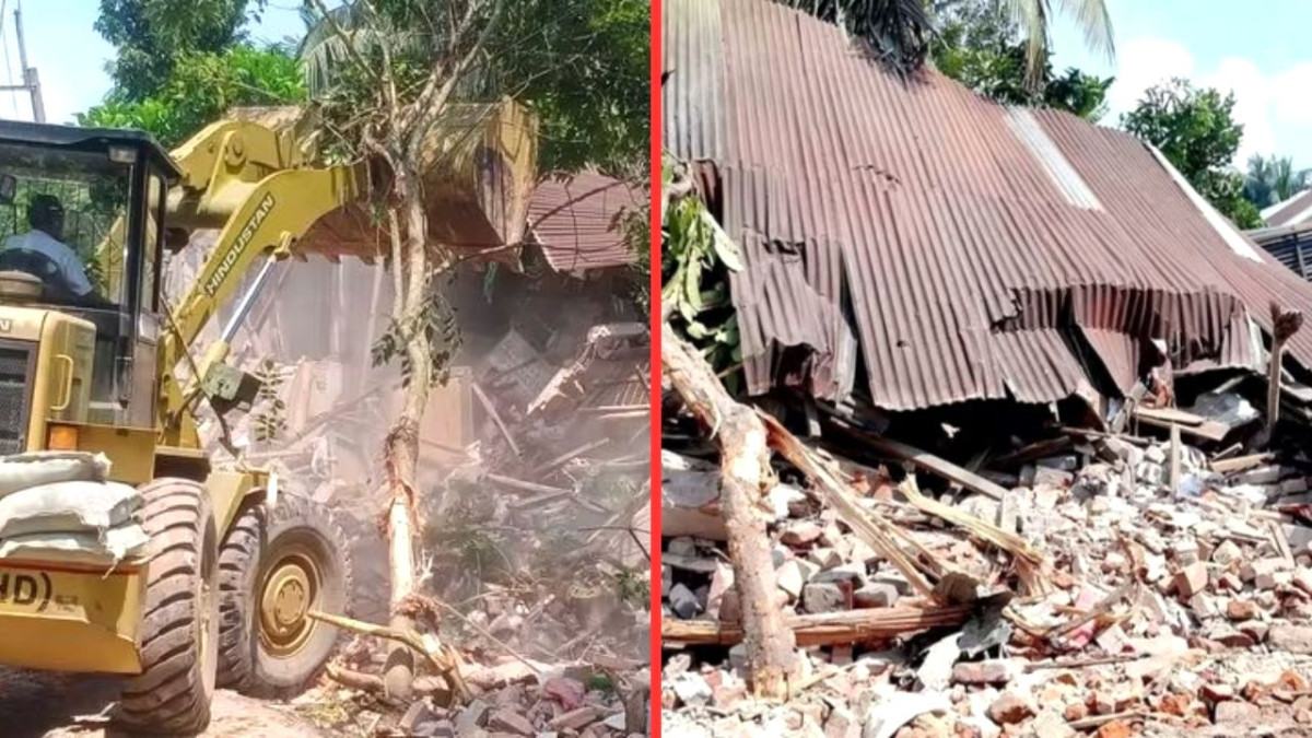 কাউখালীতে মহাসড়কের অবৈধ স্থাপনা উচ্ছেদ