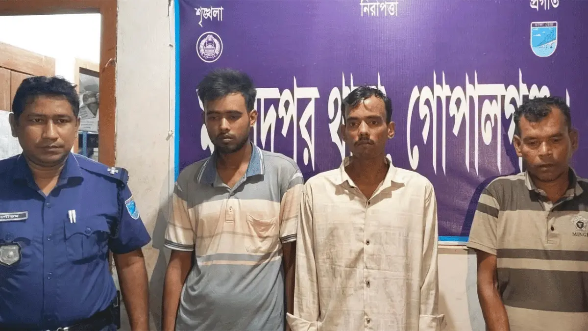 মুকসুদপুরে একাধিক ডাকাতি মামলার ওয়ারেন্টভুক্ত ৩ আসামি গ্রেফতার