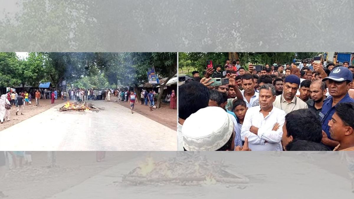 দিনাজপুরে শিশু হত্যা, মামলা না নেয়ার প্রতিবাদে মহাসড়ক অবরোধ