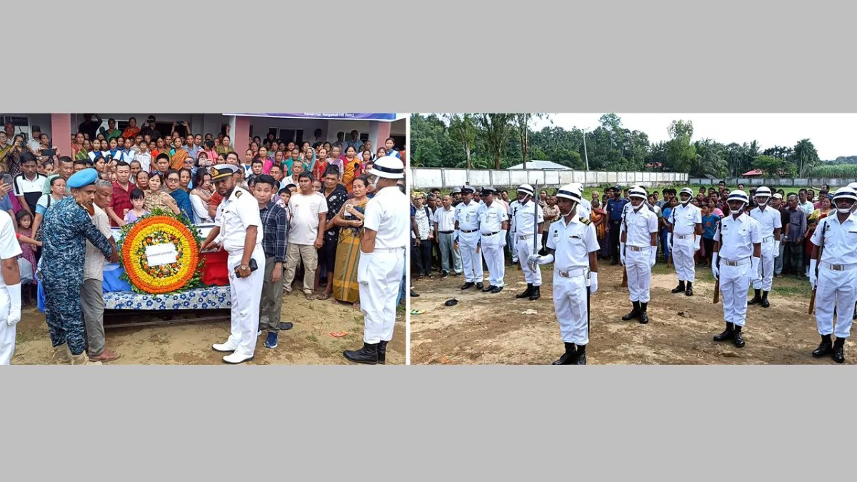 শান্তিরক্ষা মিশনে নিহত ট্রোম্যান খীসার লাশ রামহরিপাড়ায়, নৌবাহিনীর গার্ড অব অনার