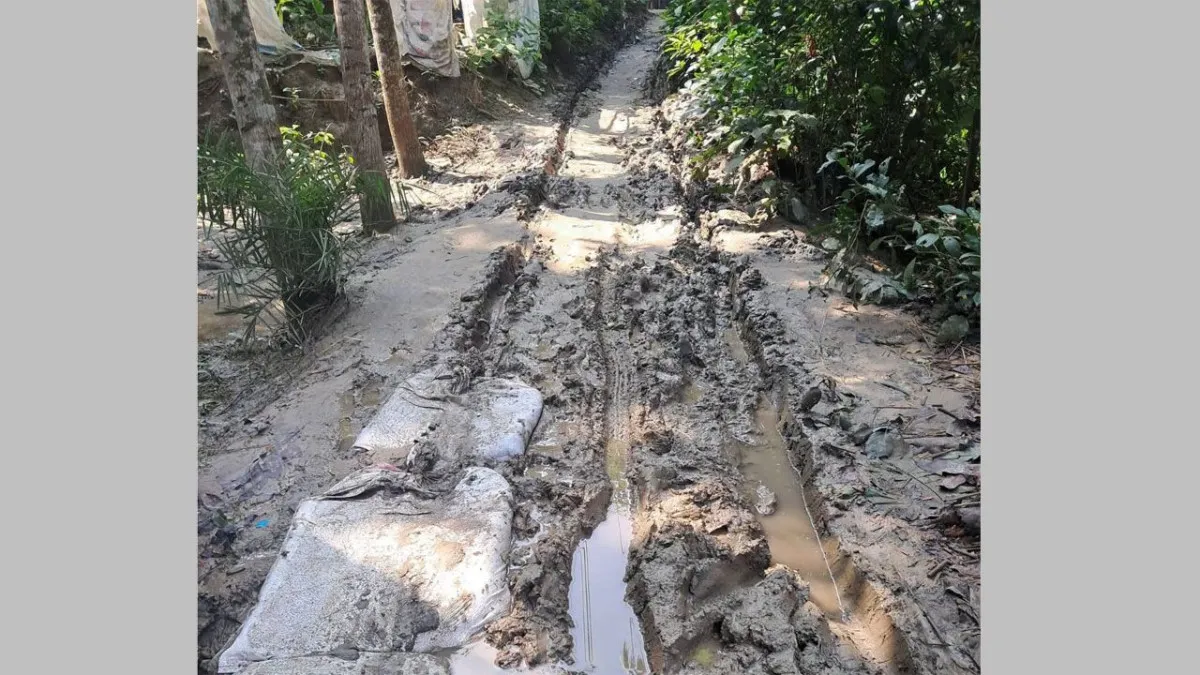নগরকান্দায় তিন দশকেও সংস্কার হয়নি কাঁচা রাস্তা, দুর্ভোগে ১০০ পরিবার