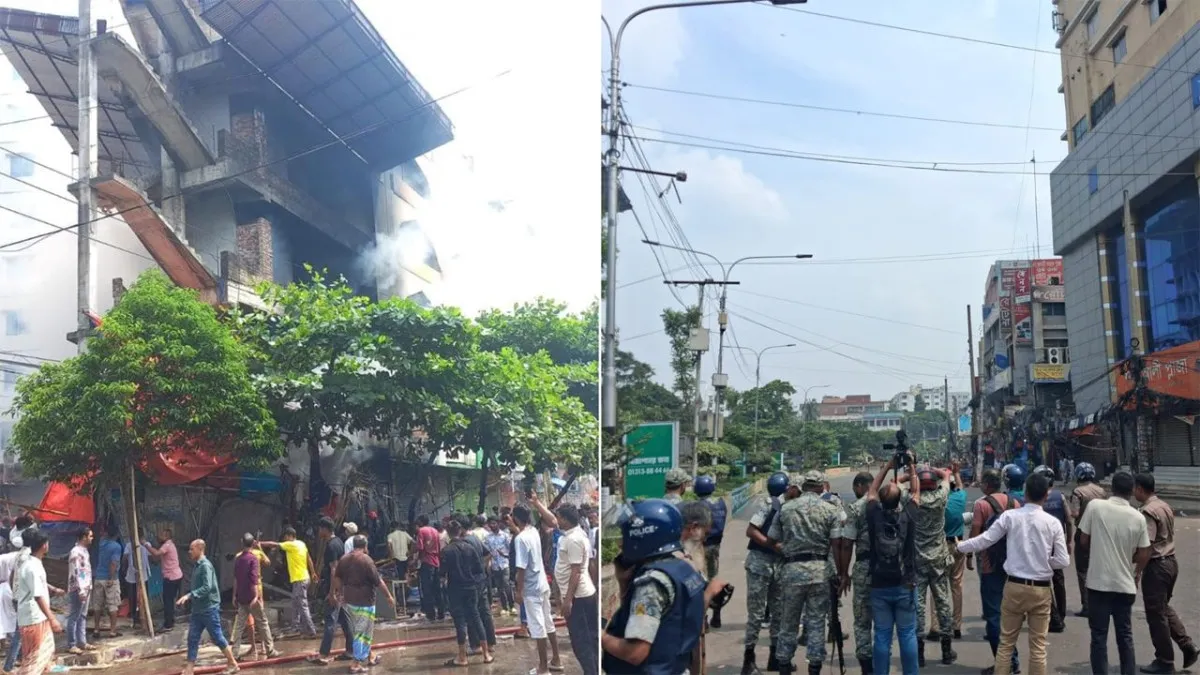মিরপুরে হকারদের সাথে সংঘর্ষ, সিটি করপোরেশনের গাড়িতে আগুন