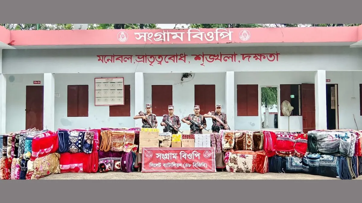 সিলেট সীমান্তে ১৮ লাখ টাকার চোরাইপণ্য জব্দ