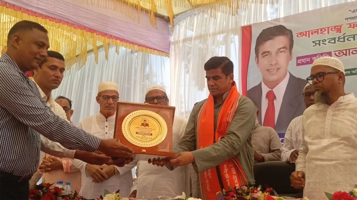 দেবীগঞ্জে পানি সম্পদ প্রতিমন্ত্রীকে সংবর্ধনা