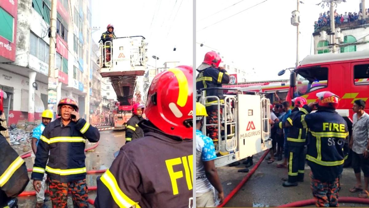সাড়ে ৩ ঘণ্টায় নিয়ন্ত্রণে পোশাক কারখানার আগুন, গোডাউন বন্ধ থাকায় ভোগান্তি