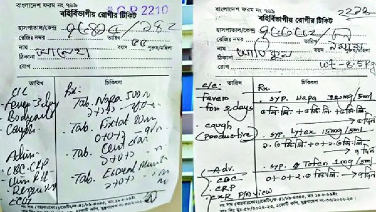 স্বাস্থ্য কমপ্লেক্সে প্রেসক্রিপশনে ব্র্যান্ড নামের ছড়াছড়ি