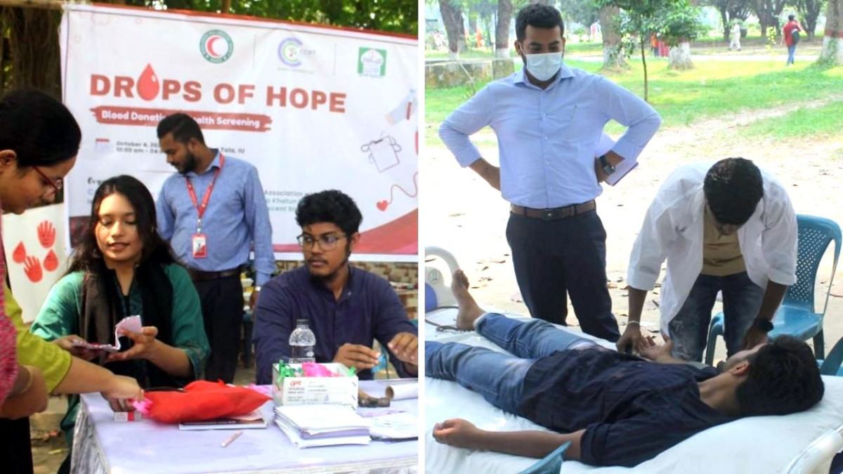 ইবিতে রক্তদান ও বিনামূল্যে স্বাস্থ্য পরীক্ষা কর্মসূচি অনুষ্ঠিত