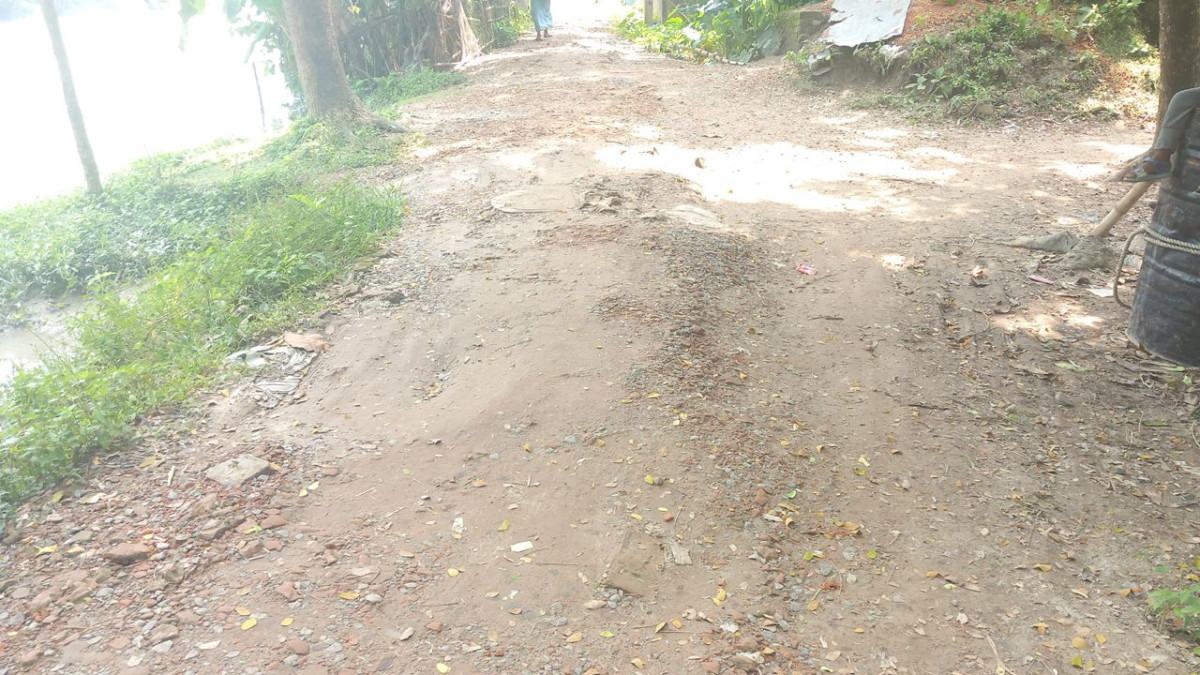 কাঁঠালিয়ায় ৩ কিলোমিটার সড়কের বেহাল দশা, ভোগান্তিতে স্থানীয়রা
