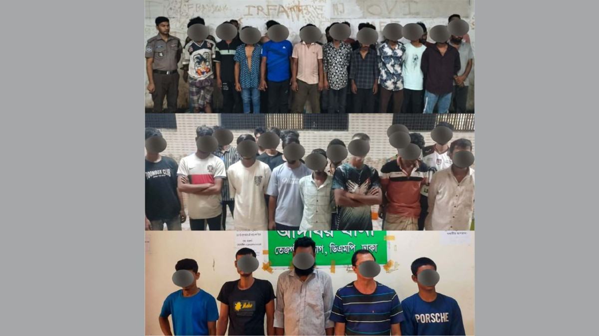 তেজগাঁও বিভাগের ৬ থানায় গ্রেফতার ৭১, সর্বাধিক আটক মোহাম্মদপুরে