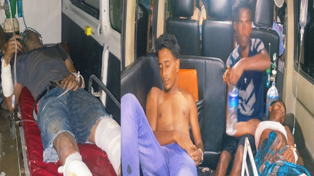 Some of the activists injured in the attack in Hatiya
