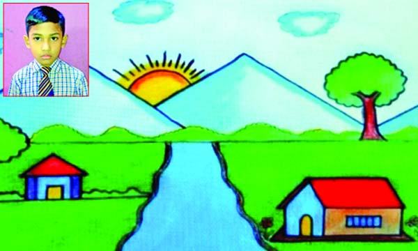 পাহাড়ি গ্রামের দৃশ্য