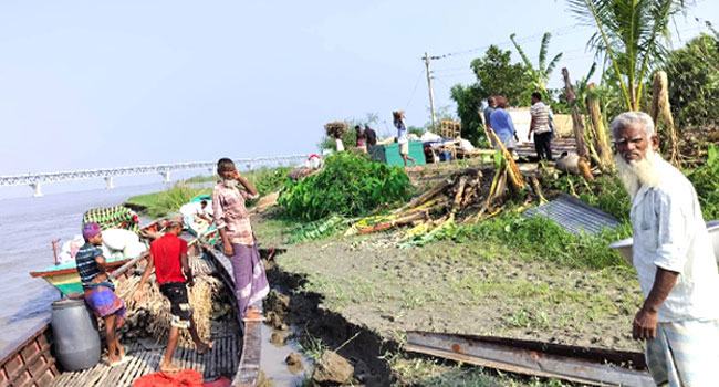 পদ্মার ভাঙনে ভিটেমাটি হারিয়েছে ২ শতাধিক পরিবার