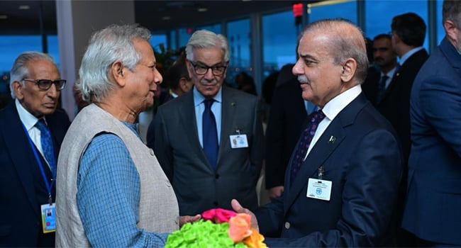 প্রধান উপদেষ্টার সাথে পাকিস্তানের প্রধানমন্ত্রীর সাক্ষাৎ