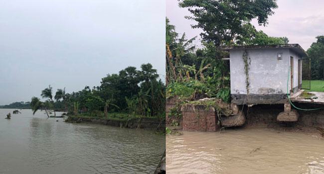 মুলাদীতে নদীগর্ভে হারিয়ে যাচ্ছে ৪টি গ্রামসহ শতশত ঘরবাড়ি