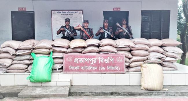 সিলেটে দেড় কোটি টাকার অবৈধ পণ্য ও গবাদিপশু জব্দ