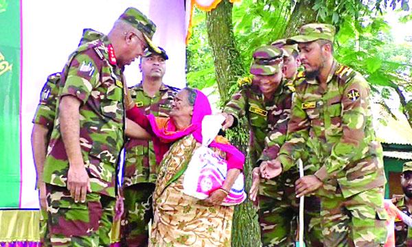 সেনাবাহিনীর ফ্রি চিকিৎসা ত্রাণ ও অর্থসহায়তা