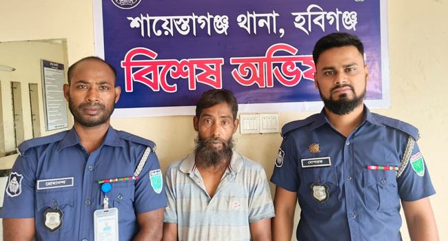 শায়েস্তাগঞ্জে সাজাপ্রাপ্ত আসামি গ্রেফতার