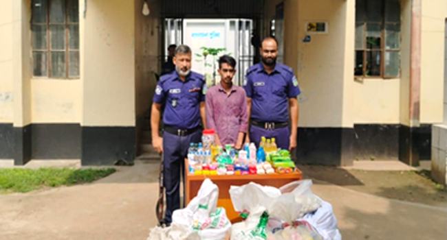 ঈশ্বরগঞ্জে চোরাই মালসহ চোর আটক