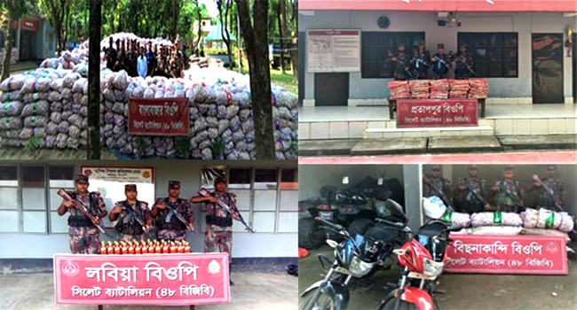 সিলেটে ২ কোটি টাকার চোরাই পণ্যসামগ্রী জব্দ