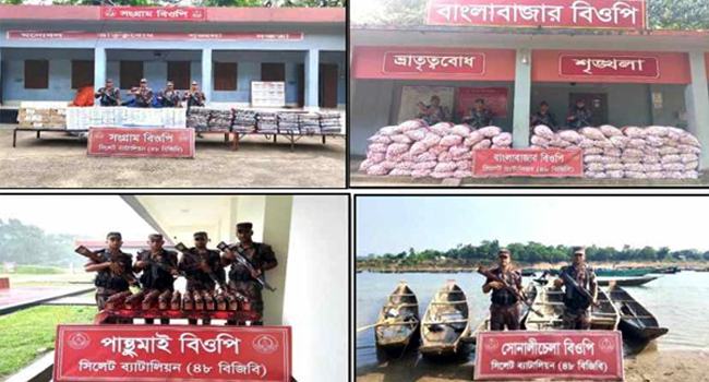 সিলেটে ১ কোটি ৩৪ লাখ টাকার ভারতীয় পণ্য জব্দ