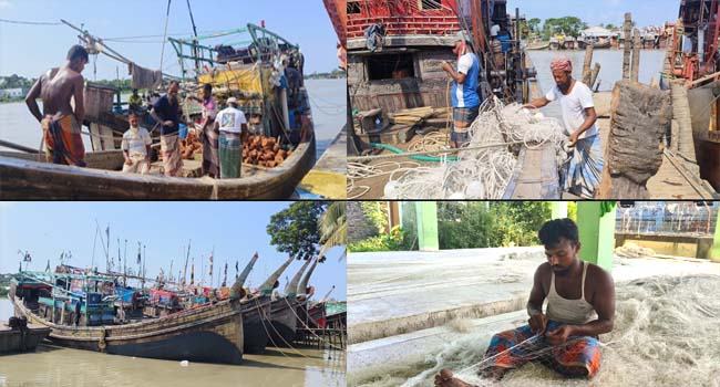 কুয়াকাটায় নিষেধাজ্ঞা শেষে সাগরে যাওয়ার প্রস্তুতি নিচ্ছে জেলেরা