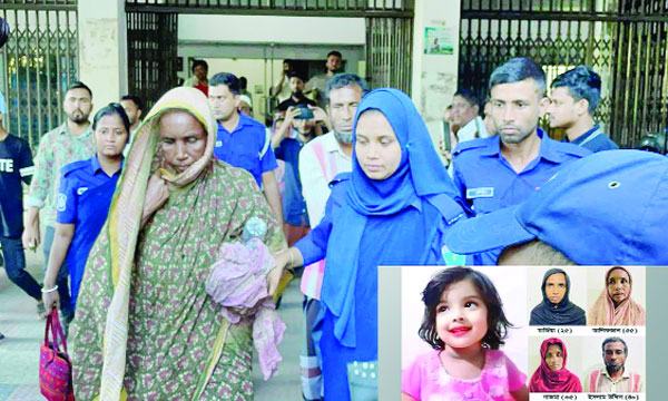 সিলেটে শিশু মুনতাহা হত্যা : ৪ আসামির ৫ দিন রিমান্ড মঞ্জুর