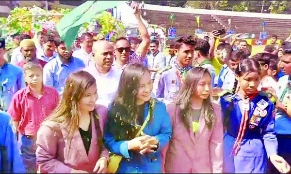 সাফজয়ী পাহাড়িদের সংবর্ধনা