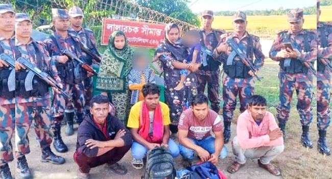 কুলাউড়া সীমান্তে বিজিবির হাতে ৮ বাংলাদেশী আটক