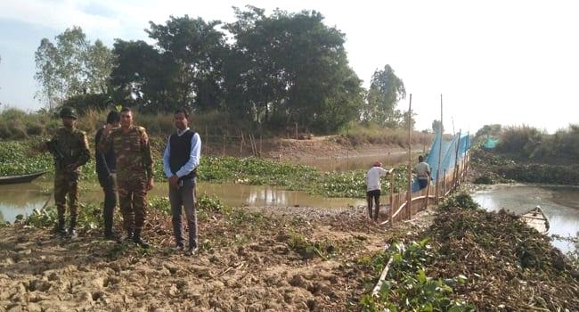 সিংড়ায় ৬ কিলোমিটার খাল দখলমুক্ত করল প্রশাসন