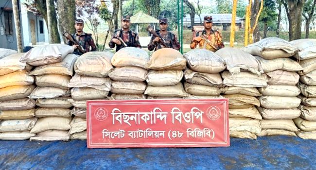 সিলেটে বিজিবির অভিযানে ৮৪ লাখ টাকার চোরাই মাল জব্দ