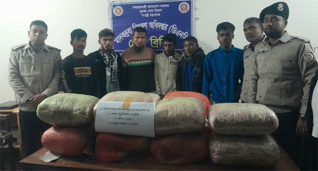কুড়িগ্রামে গাঁজাসহ ৬ মাদককারবারি গ্রেফতার