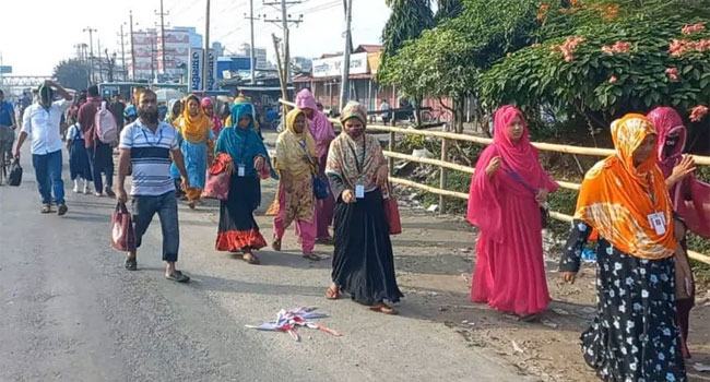 বাৎসরিক আশুলিয়ায় ইনক্রিমেন্ট বৃদ্ধির দাবিতে শ্রমিকদের কর্মবিরতি