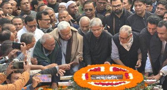 বুদ্ধিজীবী স্মৃতিসৌধে বিএনপির শ্রদ্ধা