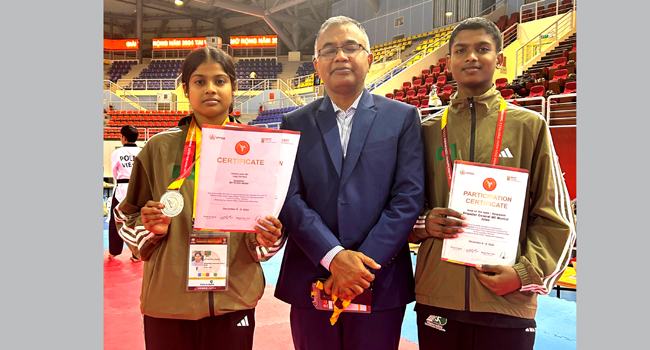 এশিয়ান ওপেন তায়কোয়ানদোতে সিলভার পেলেন বগুড়ার রুফাইদা