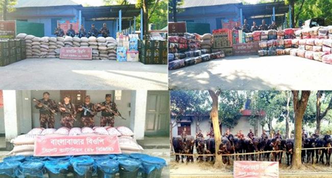 সিলেট সীমান্তে কোটি টাকার চোরাইপণ্য জব্দ