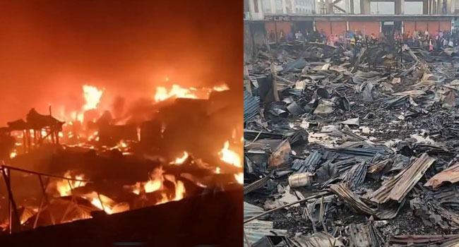 কুমিল্লার মাধাইয়া বাজারে আগুনে ভস্মীভূত শতাধিক দোকান