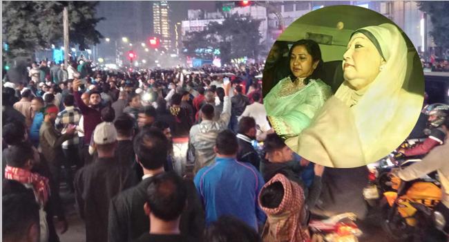 খালেদা জিয়ার বিদেশ যাত্রা : রাস্তায় মানুষের ঢল