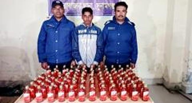 দোয়ারাবাজারে ভারতীয় মদসহ যুবক গ্রেফতার